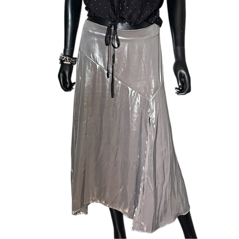 Chic Asymmetrical Silver Skirt